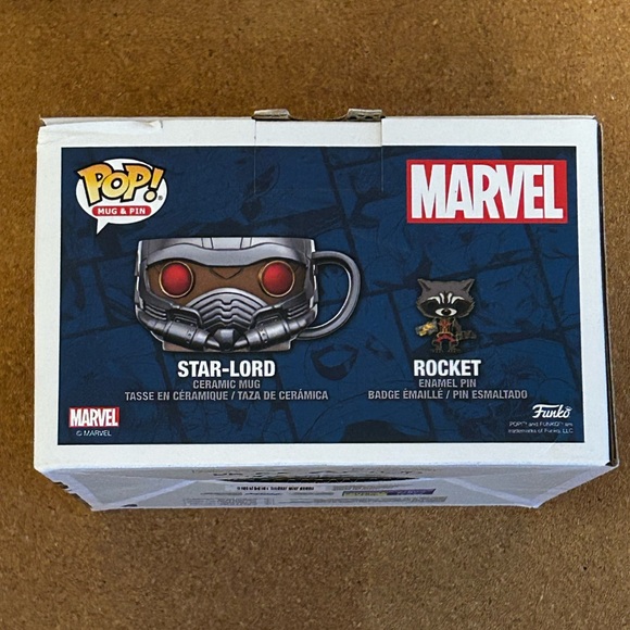🆕 FUNKO POP! Mug & Pin Set ~ Marvel ~ Star-Lord & Rocket - Picture 4 of 13